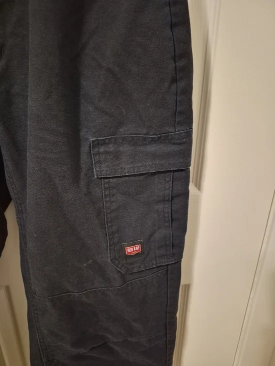 Black Men's Cargo Pants with Utility Pockets - Picture 2 of 6